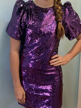 TCEC Purple Sequin Party Top